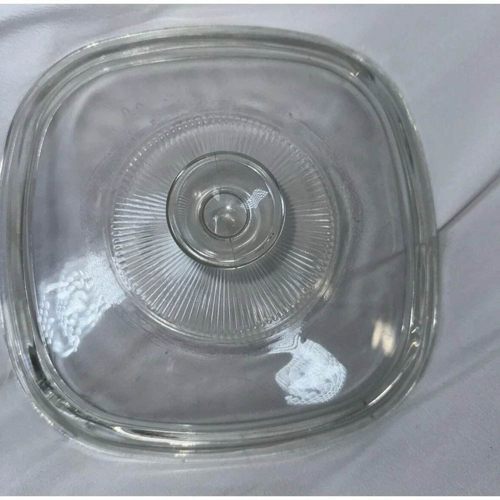 Pyrex P-9 C-1 Clear Square Casserole Replacement Lid With Knob Fits 8